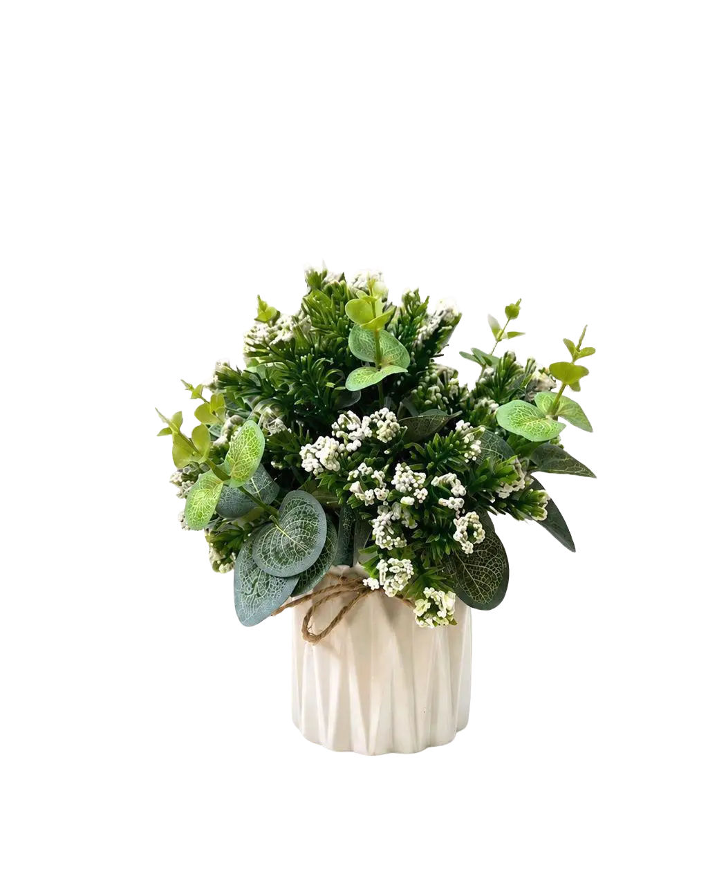 Alton Flowers faux flower arrangement in a ceramic vase with colorful synthetic blossoms and greenery.