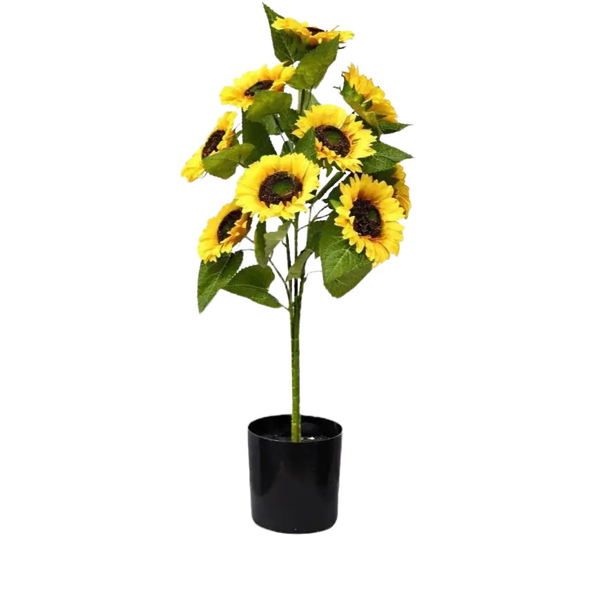 70cm Artificial Sunflower arrangement in a sleek black pot Aplant1295