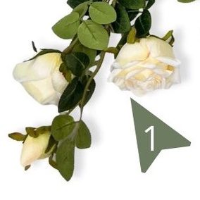 Flower Rose stalk x 2 flowers 1 bud Polyester artificial Afaux642