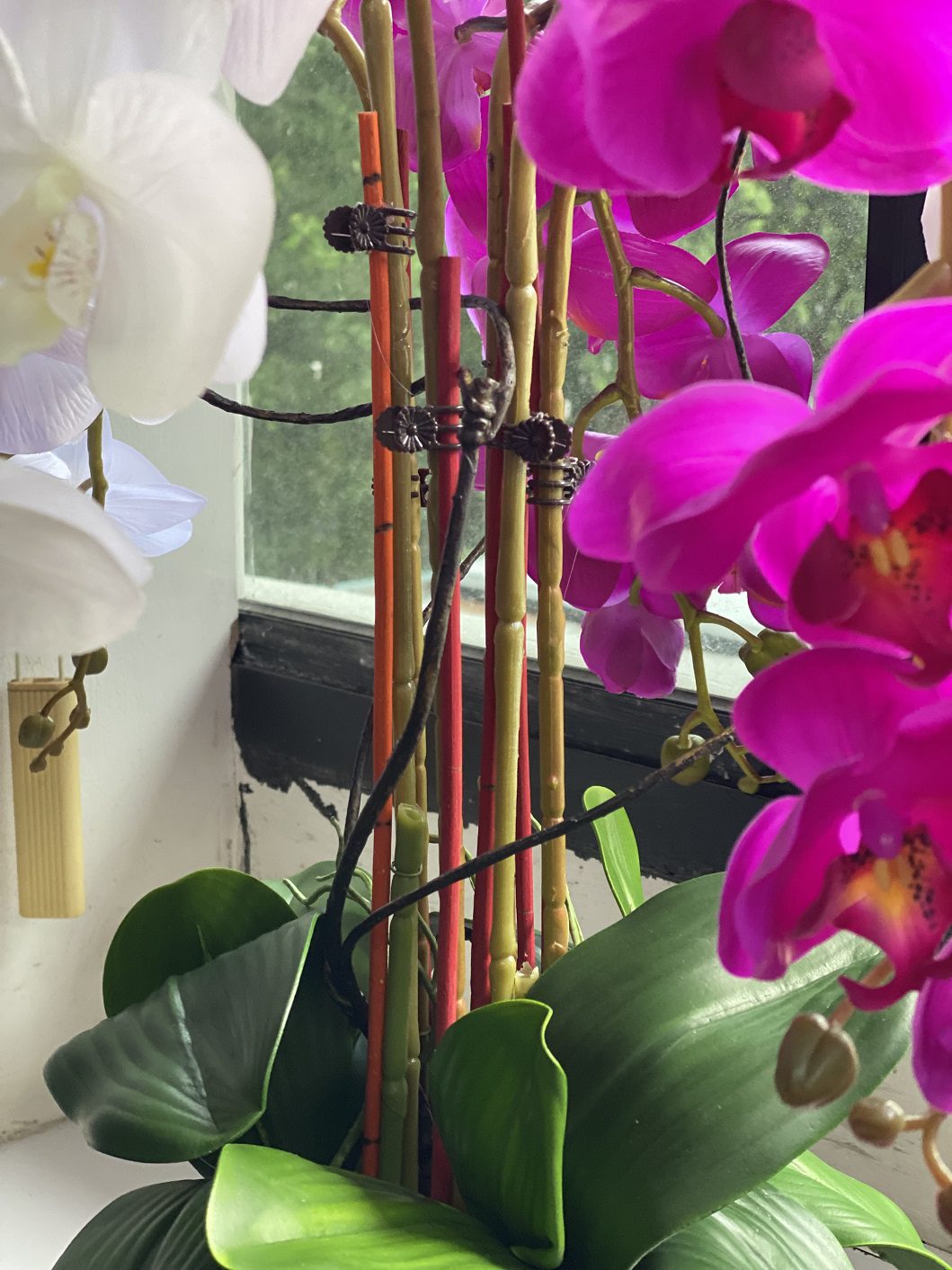 Plant Orchids Rubber x5 pieces arrangement artificial AAA438