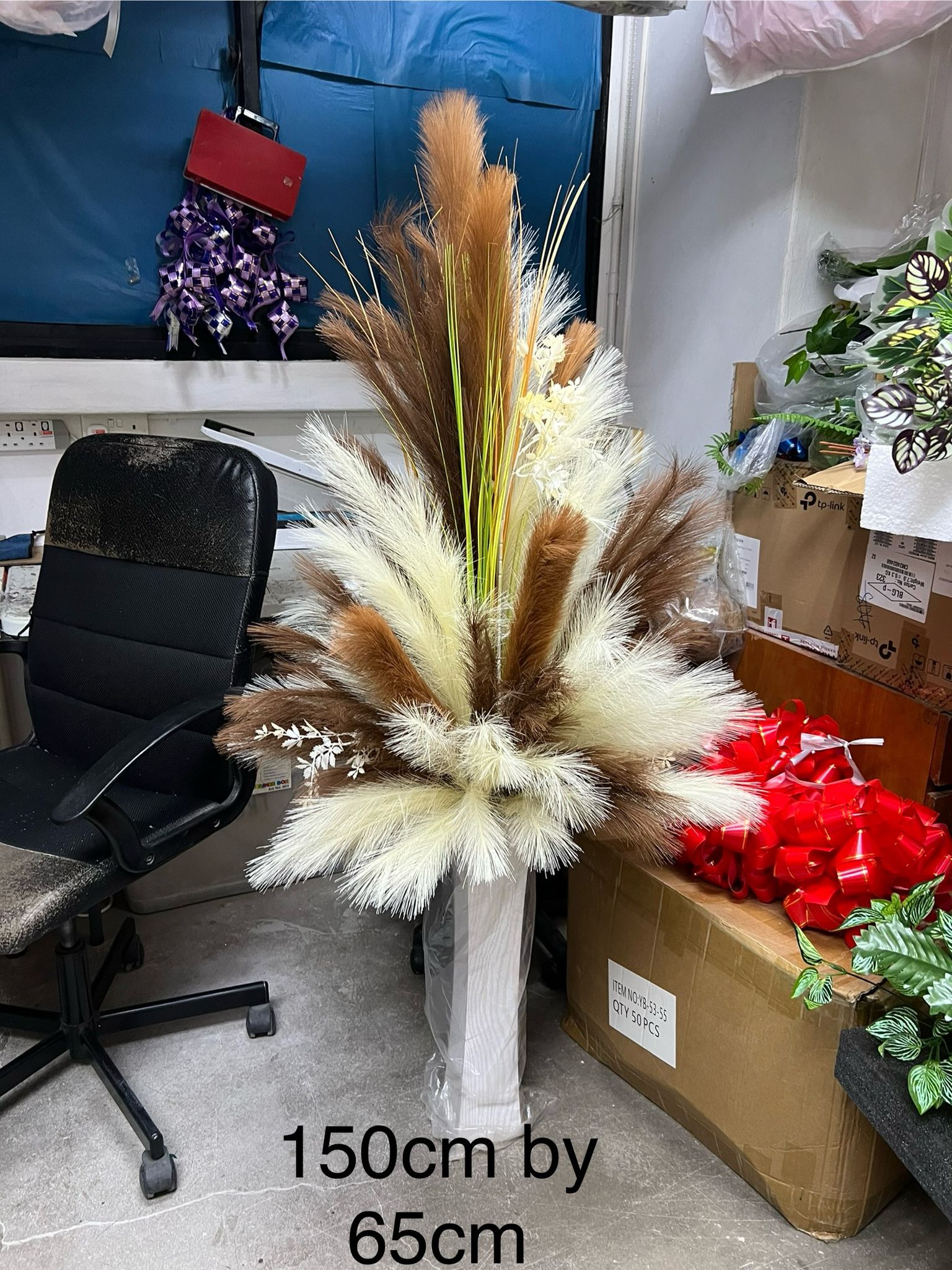 Tall Pampas & Dried Floral Arrangement – 150cm Rustic Display Decor, -SELF COLLECTION ONLY- plants, flowers, home event decor AAA892