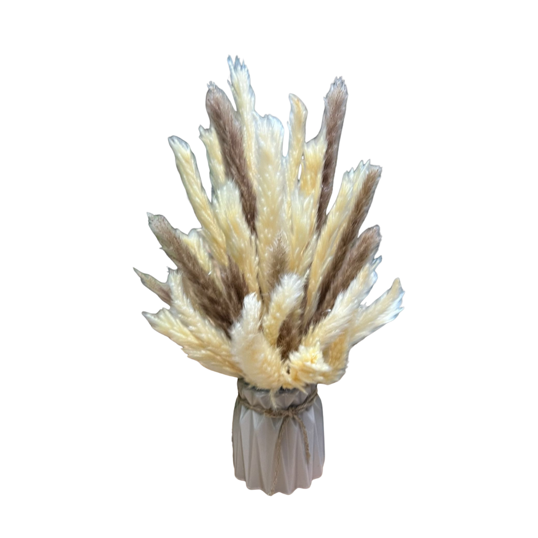 Alton Flowers 40cm pampas and dried floral arrangement in rustic display decor with plants and flowers for home or event decoration