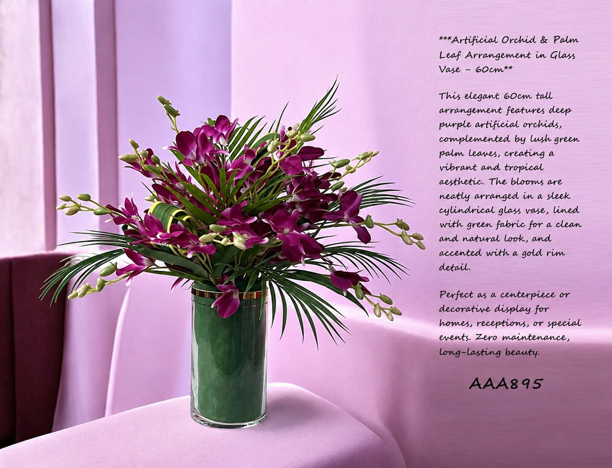 Artificial 60cm flower arrangement with lush plants and leaves, ideal for home decor and event decoration by Alton Flowers.