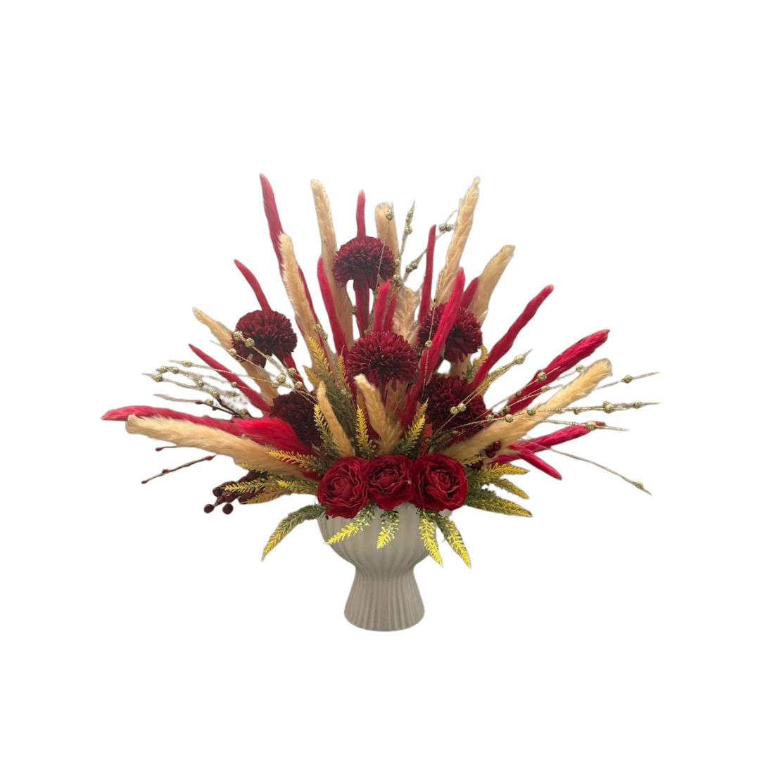 60cm Luxurious Red & Gold Floral Arrangement AAA924