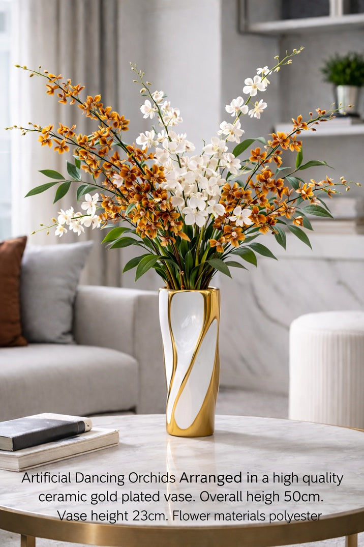 Artificial Flowers Arrangement | Faux Flowers | Orchid Arrangement AAA945