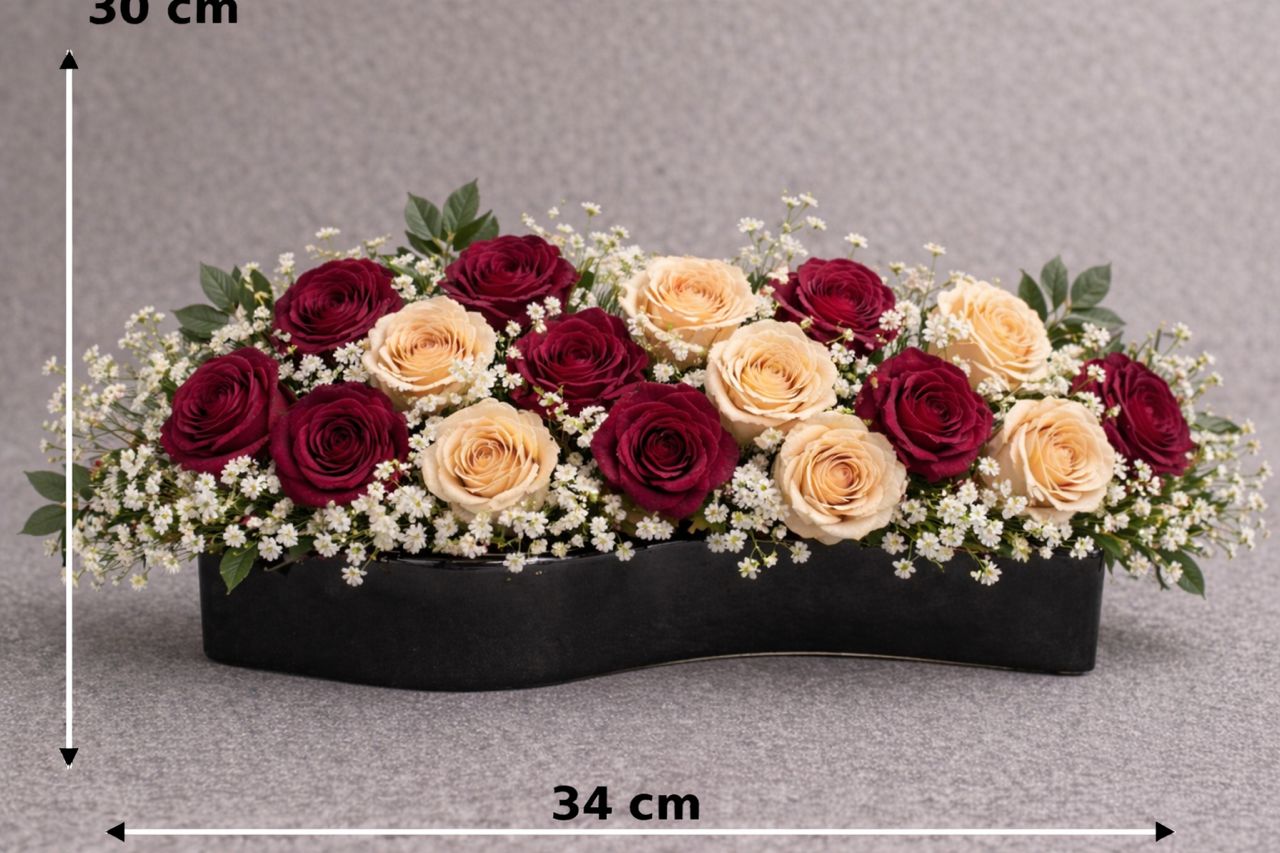 30cm Elegant Rose Arrangement Artificial AAA963