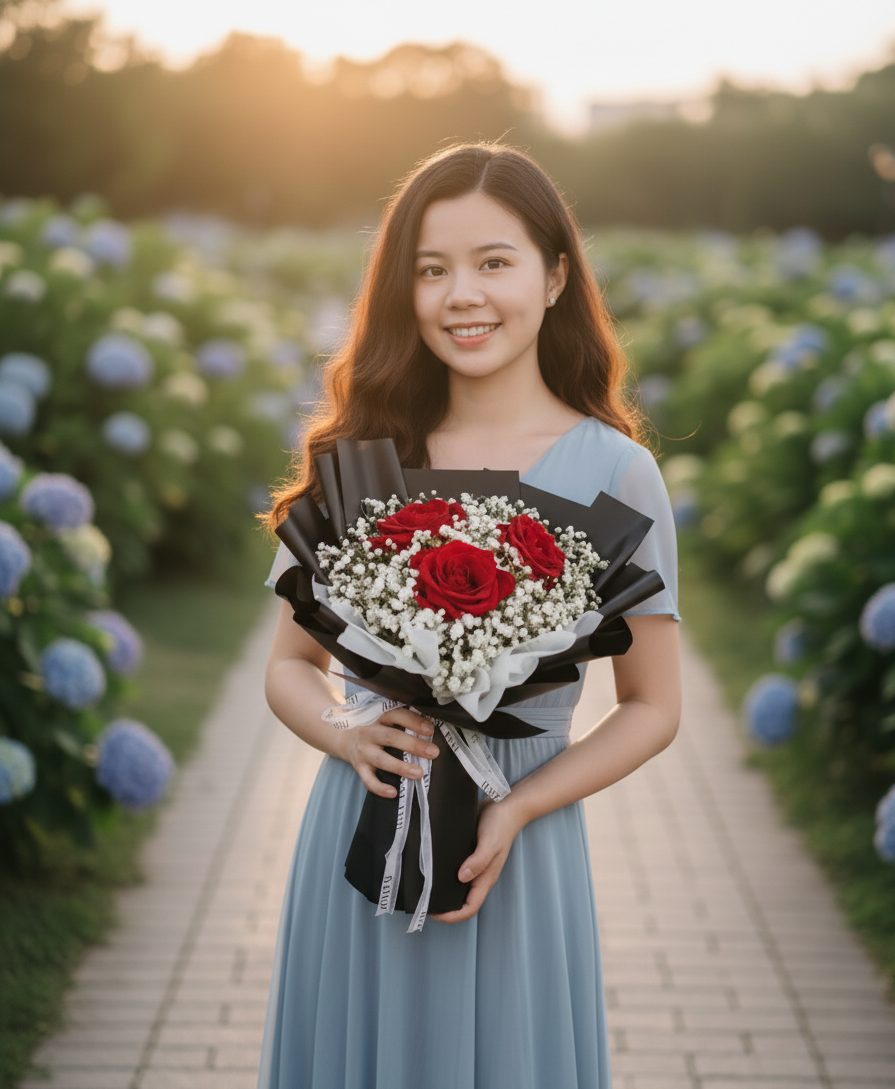 Midnight Kiss - Fresh Flower Arrangement AFT265