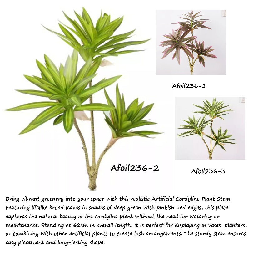 Artificial Cordyline Plant Stem Red, flowers, faux plant, home decor