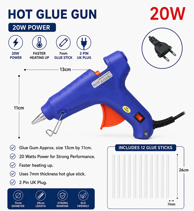 Alton Flowers hot glue gum with free glue sticks, showing a pack of glue sticks and glue gum for crafting projects