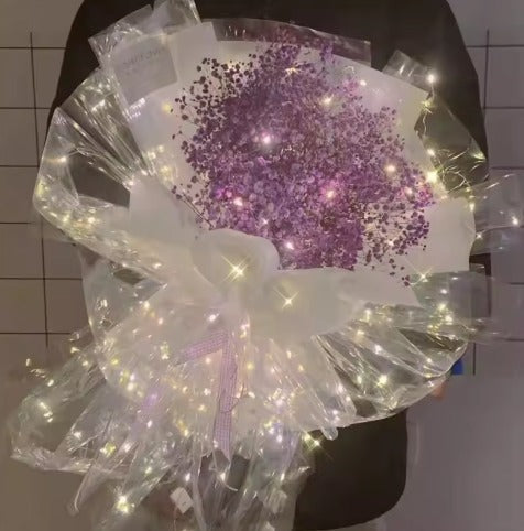 Alton Flowers LED fairy lights with 20 warm white and multi-color bulbs on a 2-meter string, ideal for bouquets and decorations.