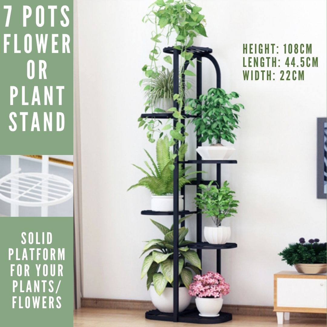 Flower Stand Metal Rack (7 pots) 108cm. Tall Aacc166