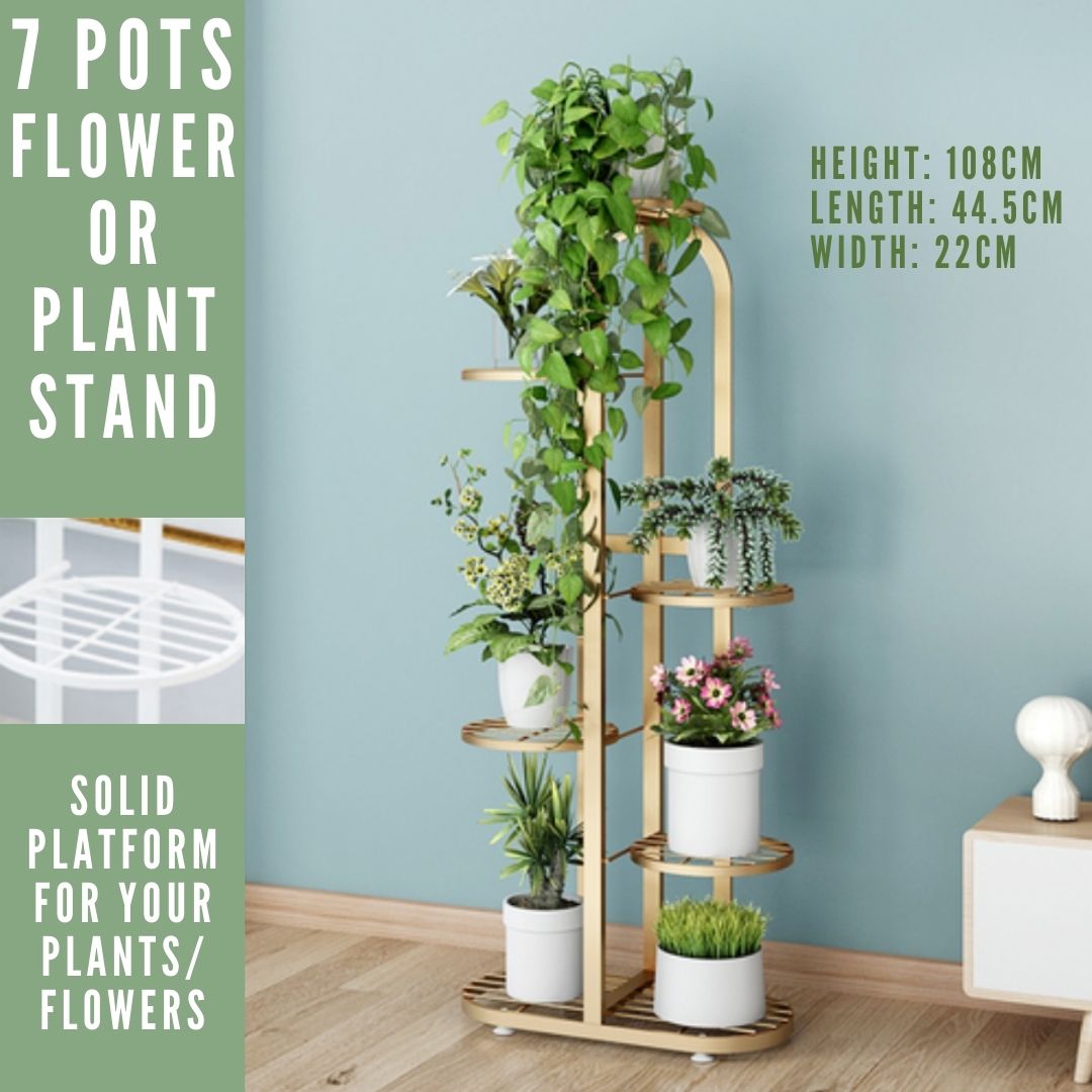 Flower Stand Metal Rack (7 pots) 108cm. Tall Aacc166