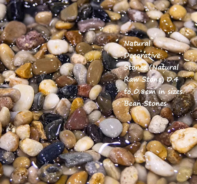 Natural Decorative Stones (Natural Raw Stone) 0.4 to 0.8cm in sizes. Aacc186-14 0.4 to 0.8cm Bean Stones