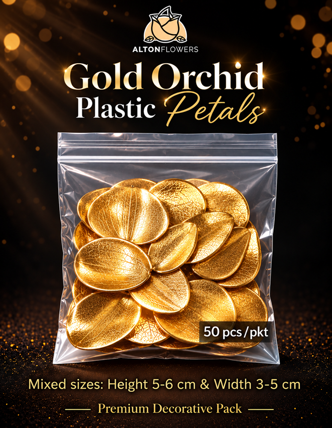 Premium gold orchid petals for elegant décor. home decor, event,