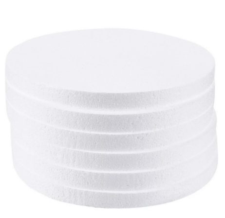 Round Styrofoam base for wedding boxes and plates, ideal for floral arrangements or decorative displays, by Alton Flowers N Gifts.