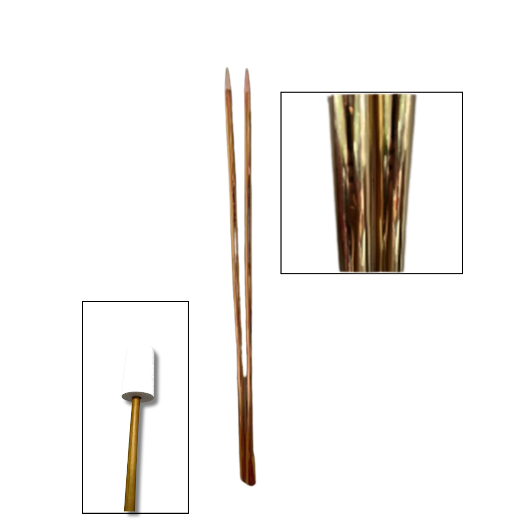 Wooden Metallic Paper covered Pole for Bunga Mangar, natural, wedding, accessories, events Aacc293-3-WMP x2pcs