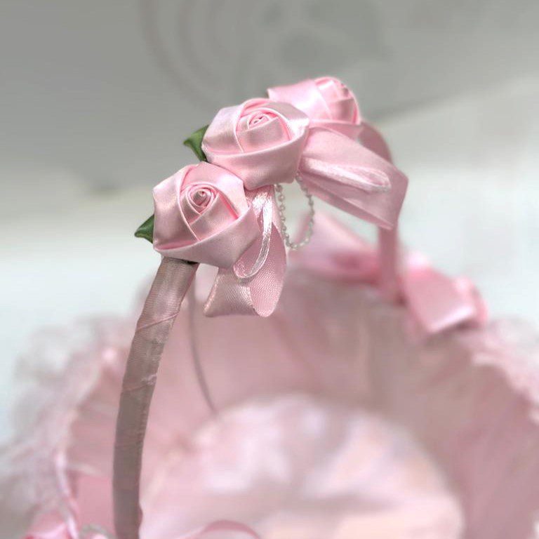 Flower Girl Basket Bridal Portable Handmade Woven Baskets Home Decor for Wedding Party Aacc302