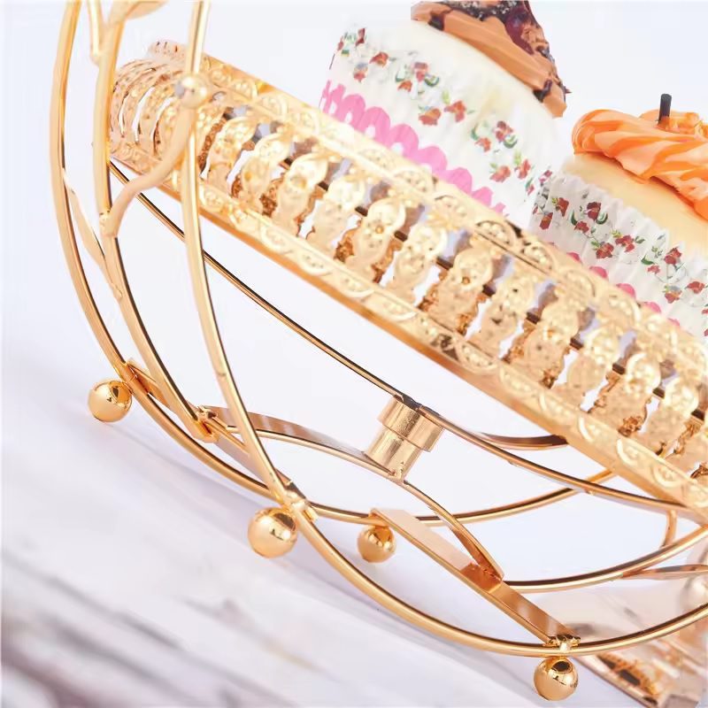 【SG】Decorative Mirror Tray Glass Display Tray Golden Jewelry Tray, Wedding, Events Aacc315