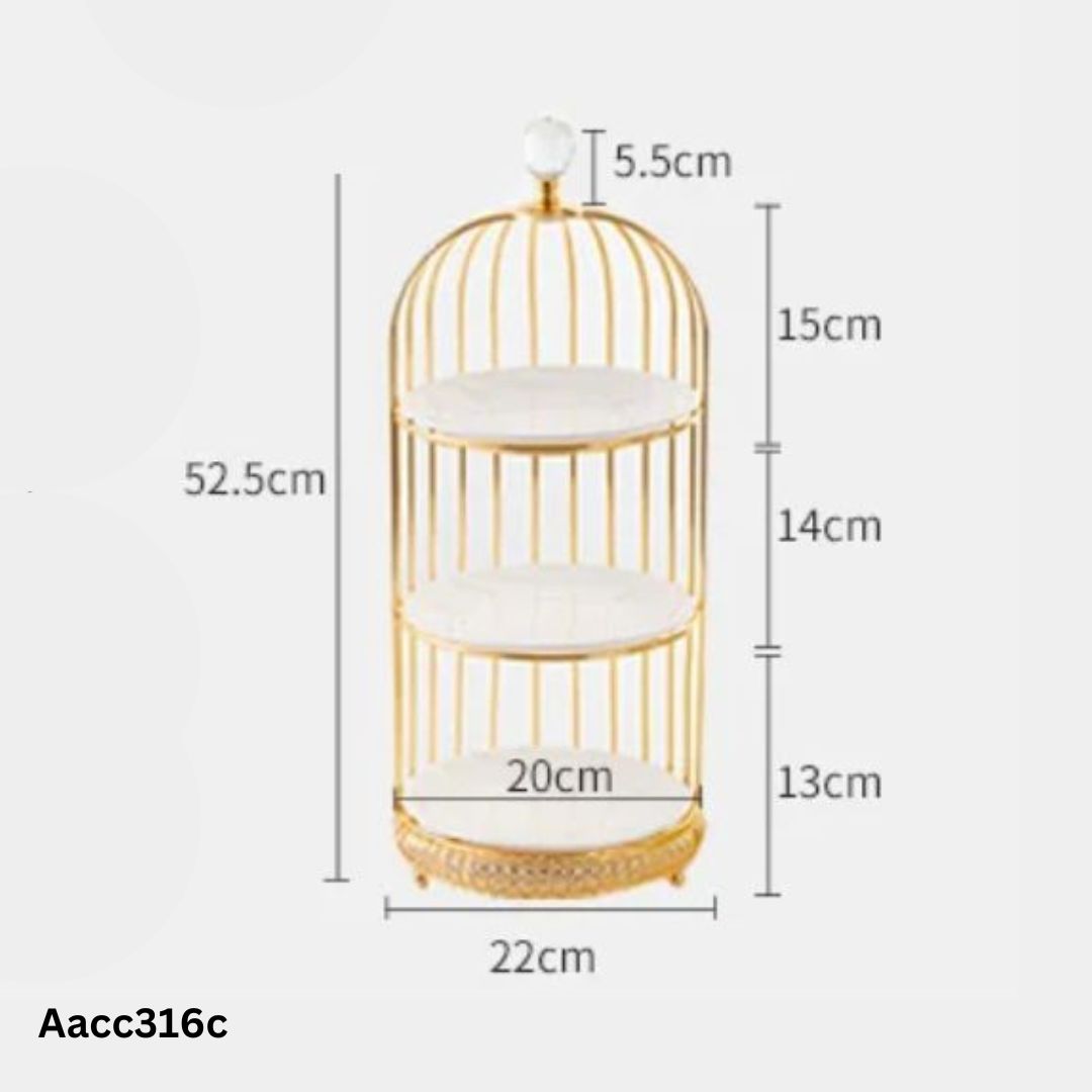【SG】Decorative Decorative Tiered Tray Glass Display Tray Golden Jewelry Tray, Wedding, Events Aacc316