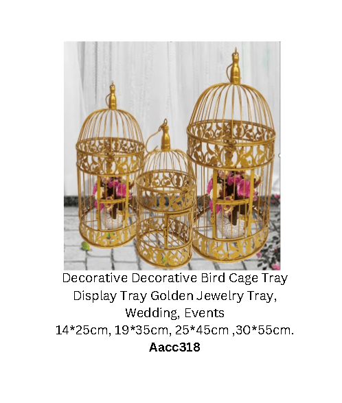 【SG】Decorative Decorative Bird Cage Tray Display Tray Golden Jewelry Tray, Wedding, Events Aacc318
