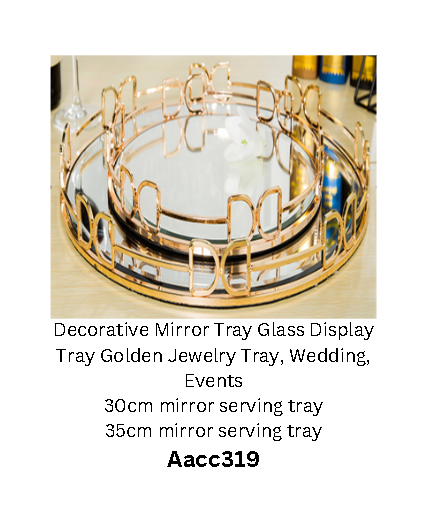 Luxury Gold Metal Mirror Tray | Elegant Display Tray for Home & Events