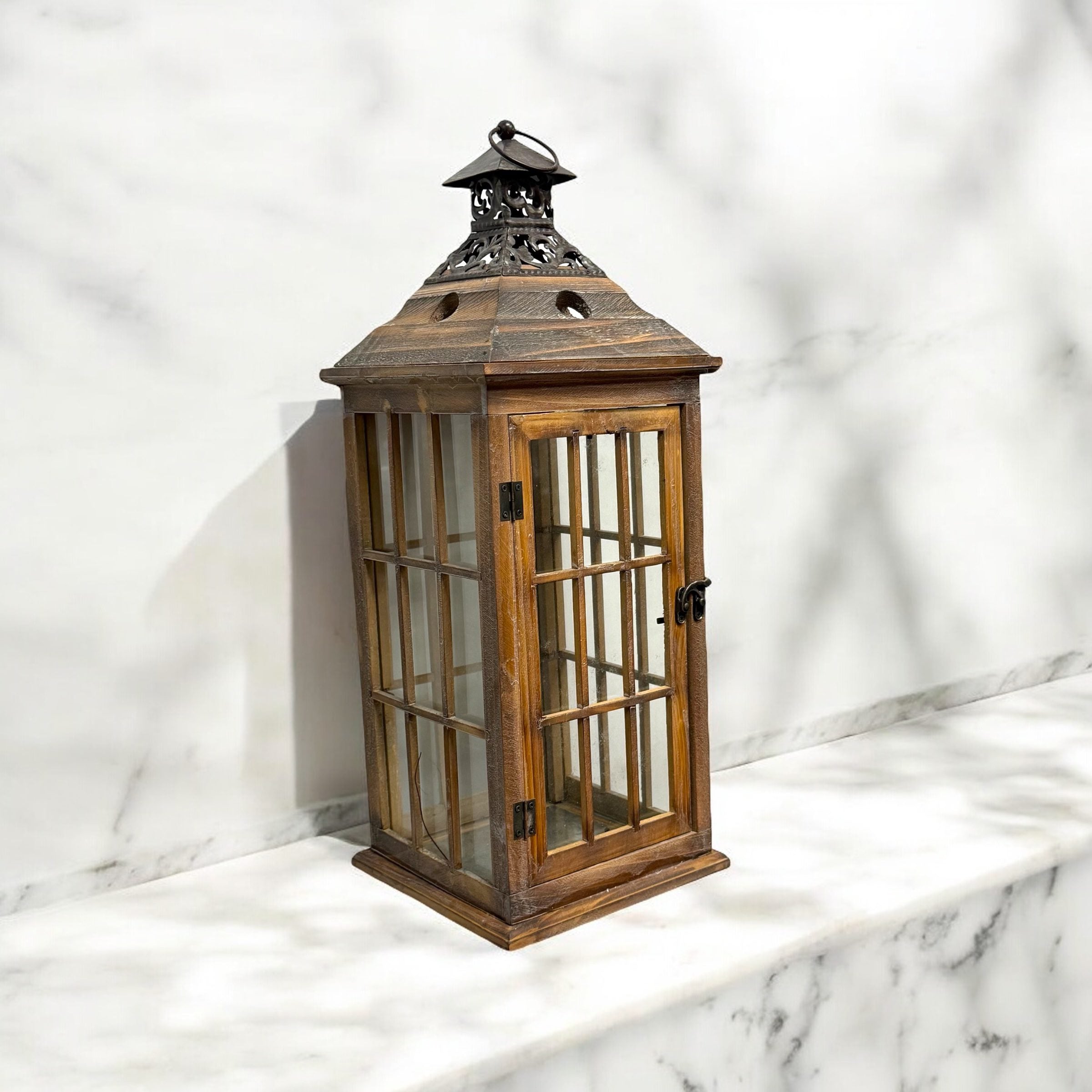 Vase of the flower , plant , glass vase in woodeen frame , home decor , lamp type. Aacc352