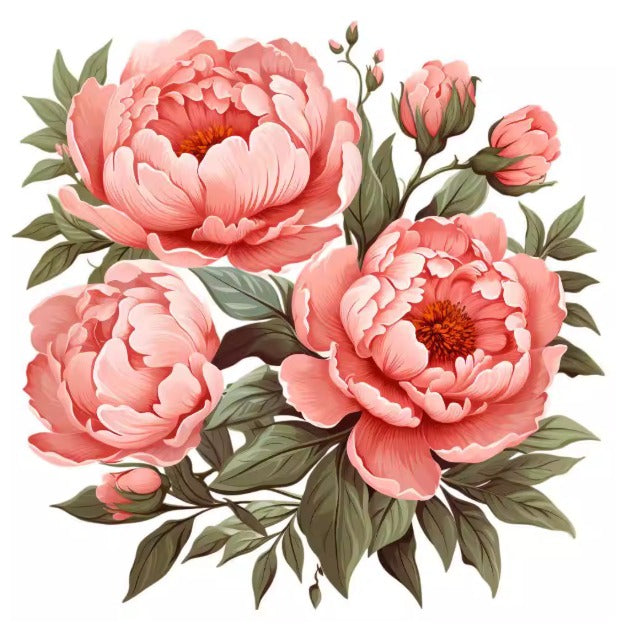 CNY Floral Sticker – Peony Design Size: 30cm by 27cm Aacc386