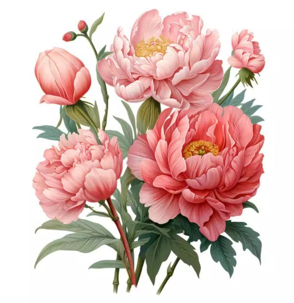 CNY Floral Sticker – Peony Design Size: 30cm by 27cm Aacc386