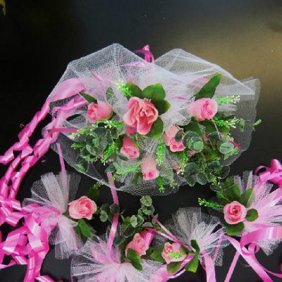 Wedding Car hand crafted Decorations Door Handle Flowers Ribbon Flowers Floral Silk Artificial Bouquet Acar034