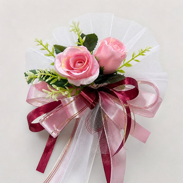 Wedding Car hand crafted Decorations Door Handle Flowers Ribbon Flowers Floral Silk Artificial Bouquet