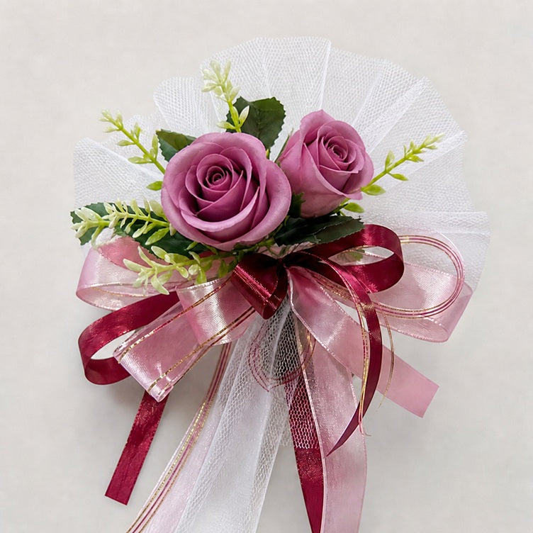 Wedding Car hand crafted Decorations Door Handle Flowers Ribbon Flowers Floral Silk Artificial Bouquet