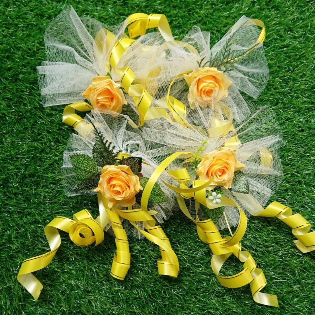 Wedding Car hand crafted Decorations Door Handle Flowers Ribbon Flowers Floral Silk Artificial Bouquet Acar001