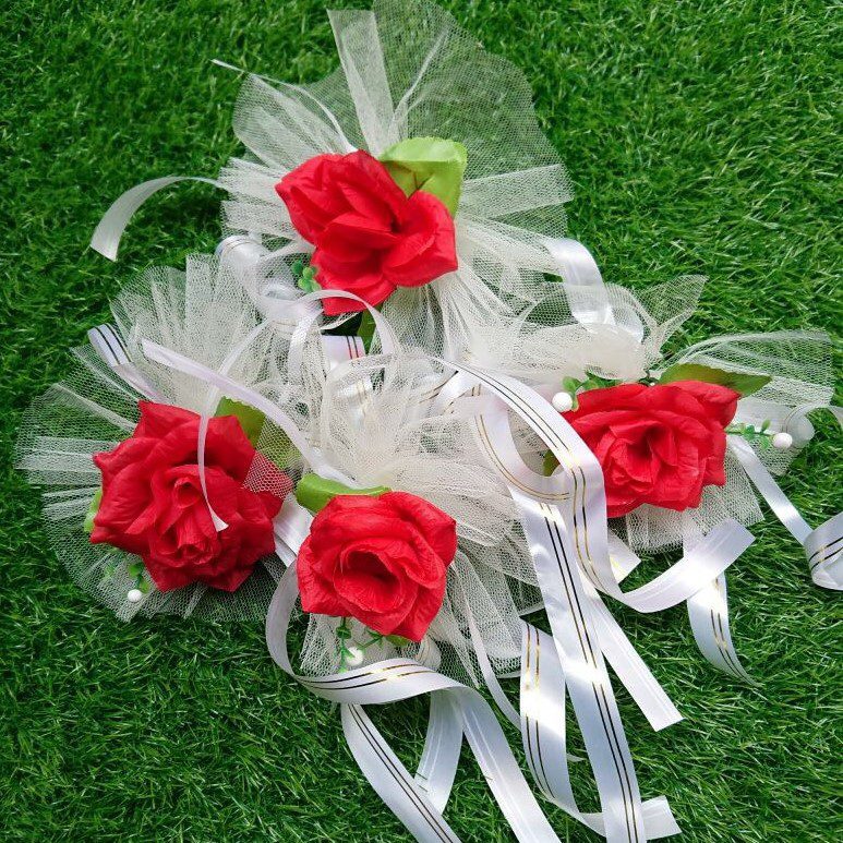 Wedding Car hand crafted Decorations Door Handle Flowers Ribbon Flowers Floral Silk Artificial Bouquet Acar001