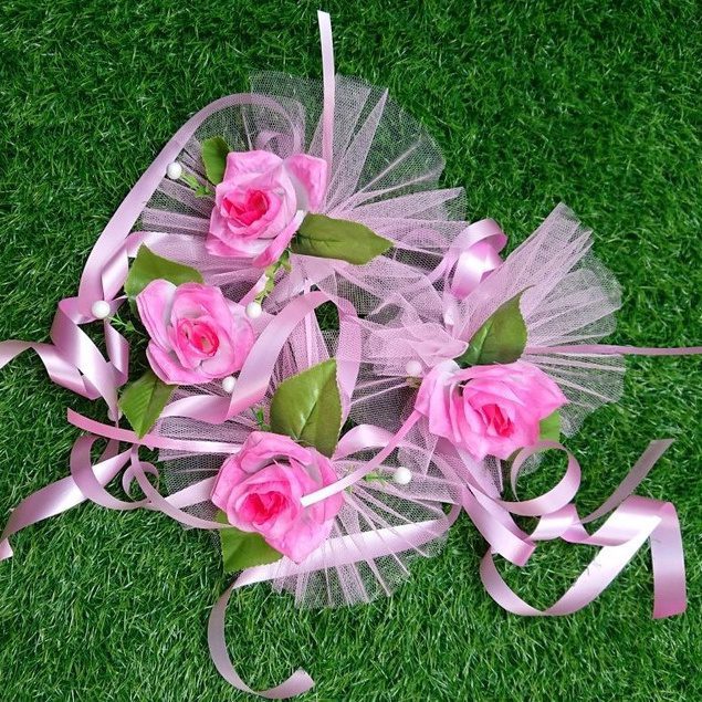 Wedding Car hand crafted Decorations Door Handle Flowers Ribbon Flowers Floral Silk Artificial Bouquet Acar001