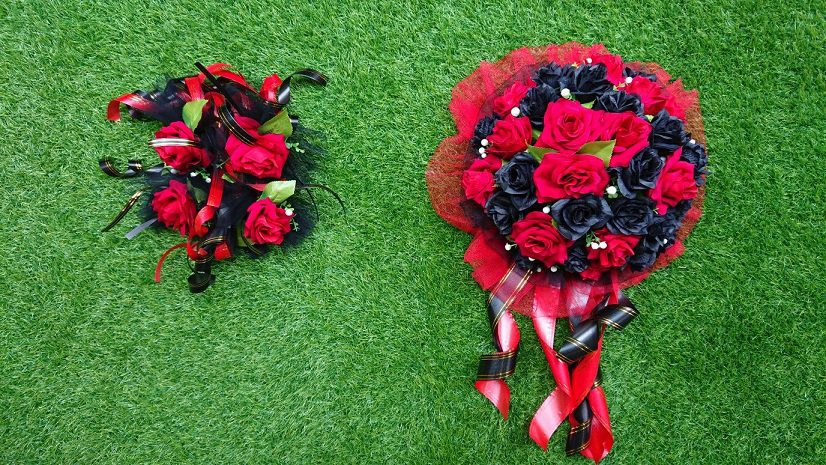 Handcrafted Bridal Wedding Car Decorations Front Bonnet Flowers Ribbon Flower Floral Silk Artificial Bouquet Centerpiece Acar015