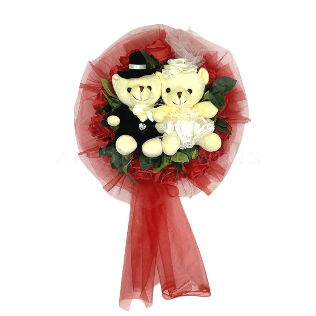 Handcrafted Bridal Wedding Car Decorations Front Bonnet Flowers Ribbon Flower Floral Silk Artificial Bouquet Centerpiece Acar035