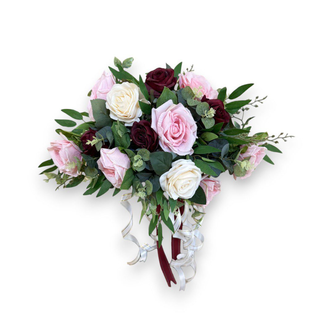 Handcrafted Bridal Wedding Car Decorations Front Bonnet Flowers Ribbon Flower Floral Silk Artificial Bouquet Centerpiece Acar037