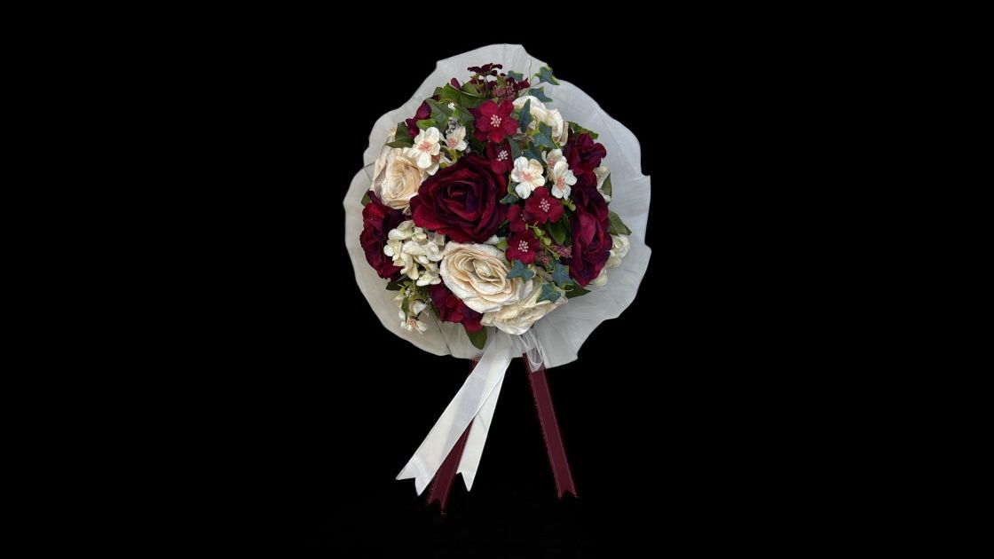 Handcrafted Bridal Wedding Car Decorations Front Bonnet Flowers Ribbon Flower Floral Silk Artificial Bouquet Centerpiece Acar062