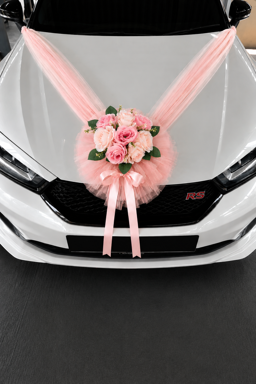 Handcrafted Bridal Wedding Car Decorations Front Bonnet Flowers Ribbon Flower Floral Silk Artificial Bouquet Centerpiece