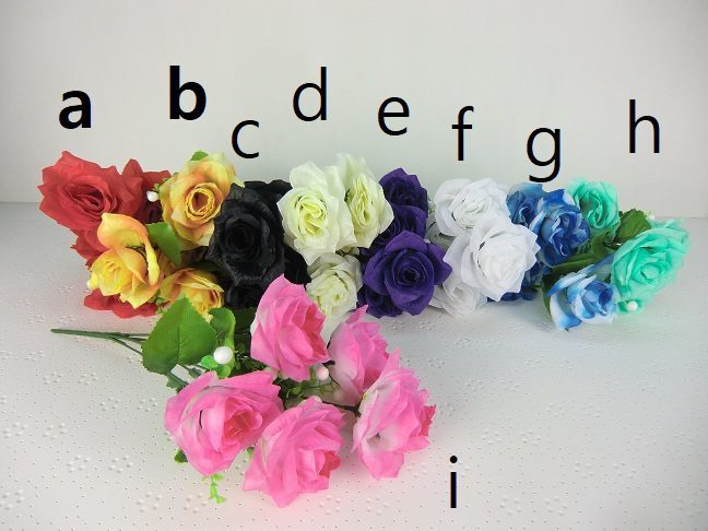 Flower Rose Bush x 5 Heads Afaux104