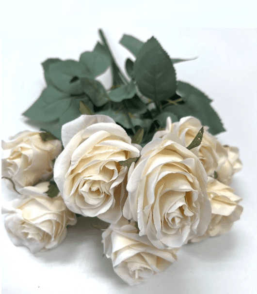 Flower Rose Bush x10 flowers per bush Artificial Afaux539