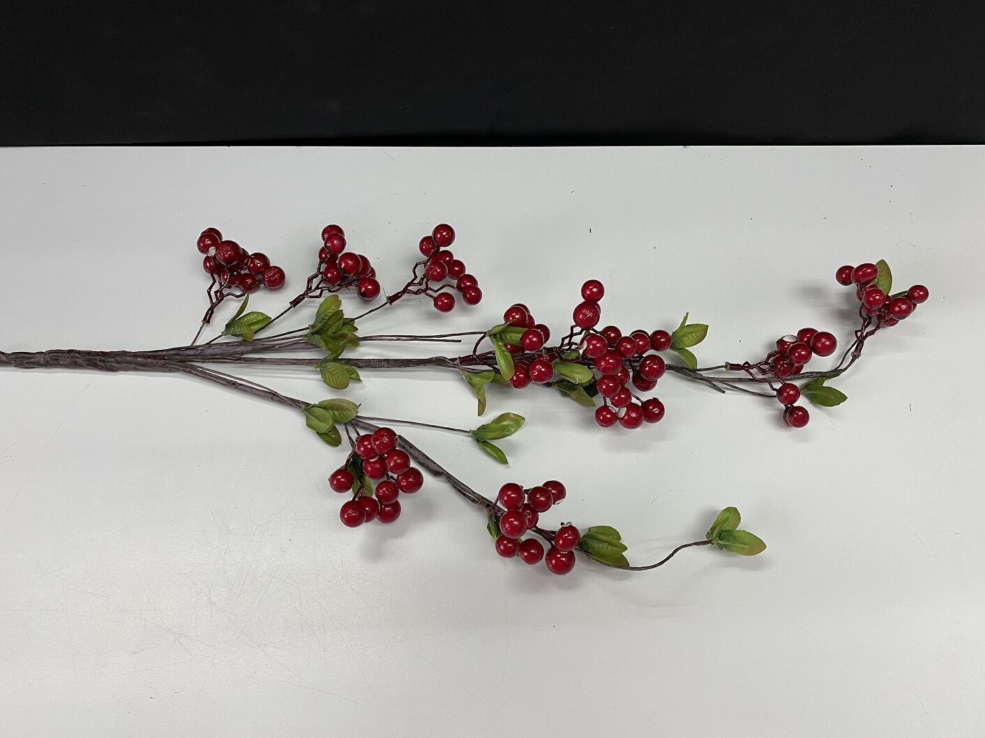 Artificial Berry Bunch, Flowers, Garlands, Shrubs, Plants Afaux620-1-Red