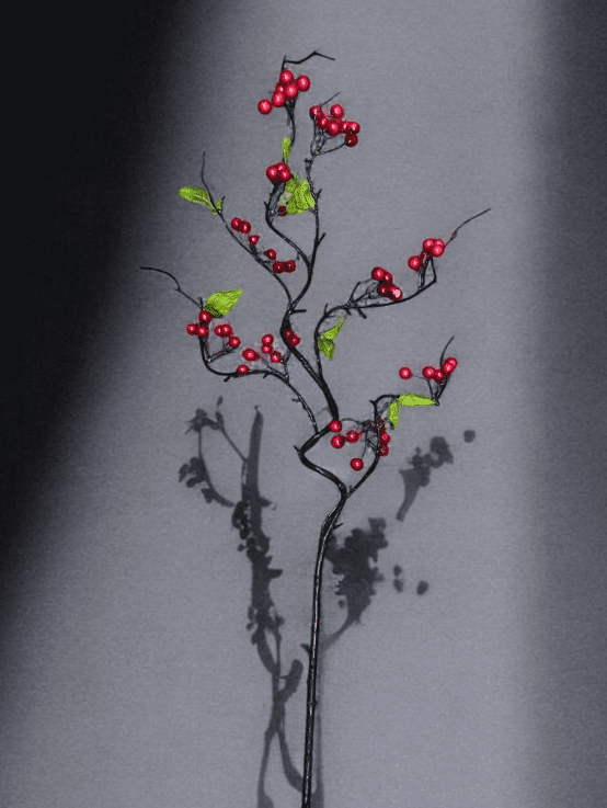 Artificial Berry Bunch, Flowers, Garlands, Shrubs, Plants Afaux620-1-Red