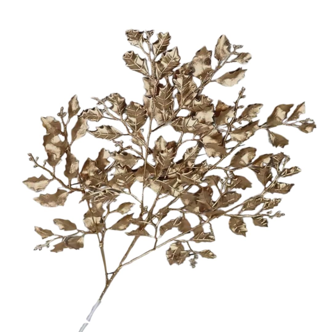 Flower Leaf Spray Golden artificial Afaux653