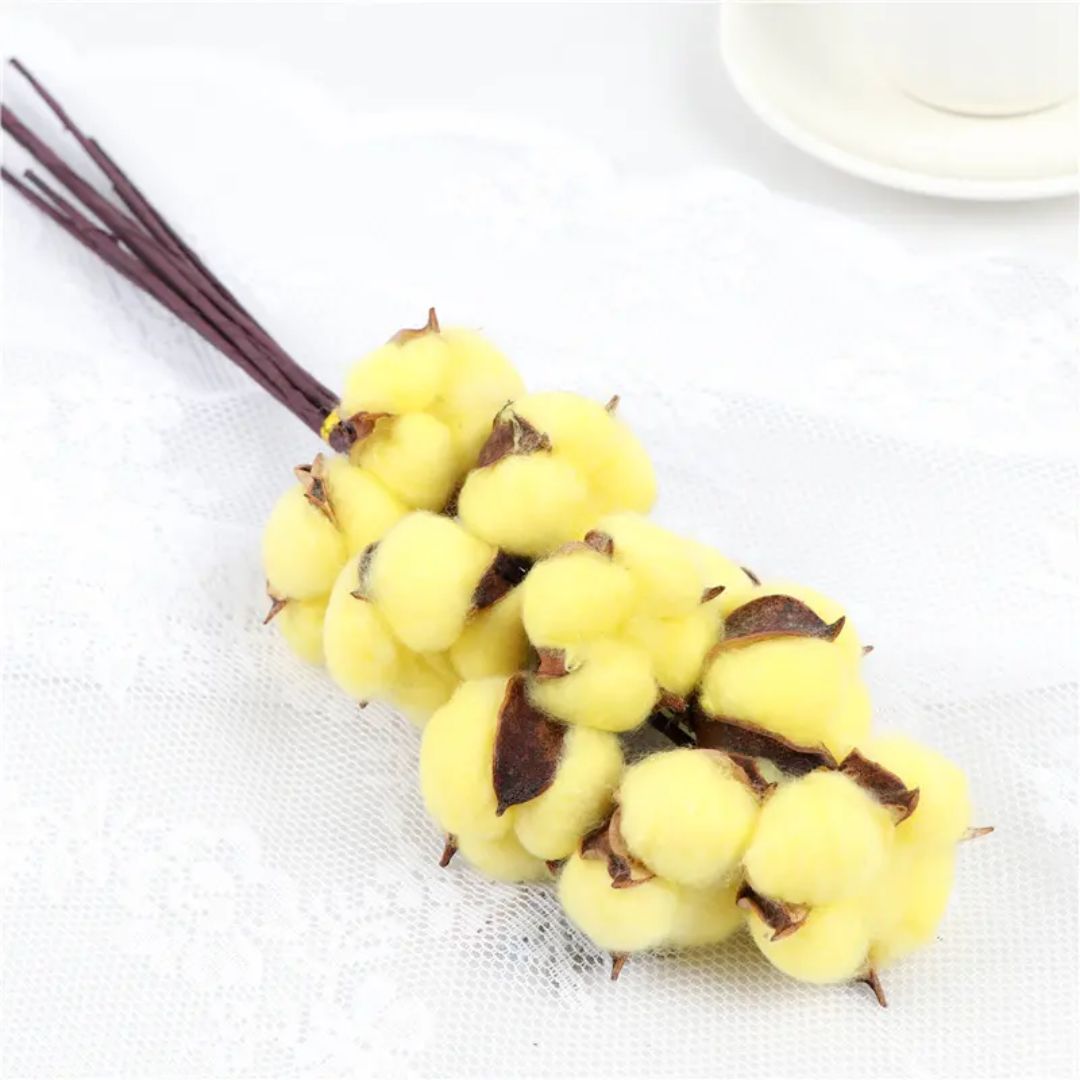 Dried Cotton Flower Stems (10 Stalks) Dried Flowers and Foliages home decor, arrangement, events AFaux716