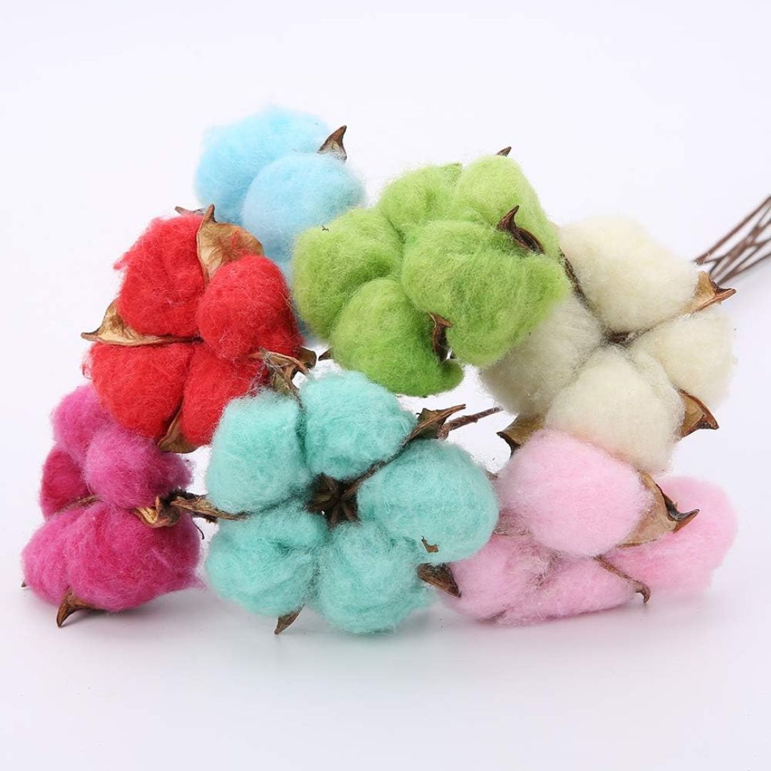 Dried Cotton Flower Stems (10 Stalks) Dried Flowers and Foliages home decor, arrangement, events AFaux716