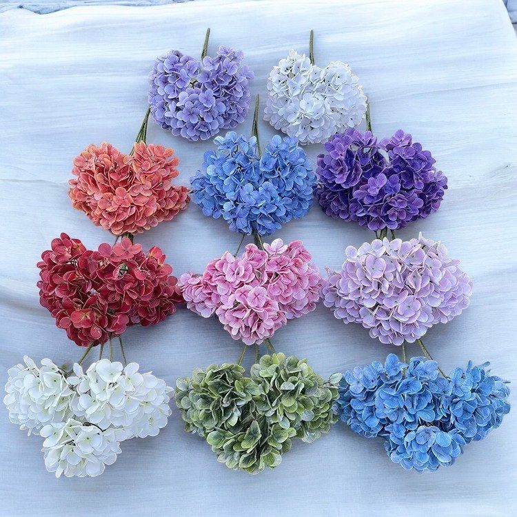 Flower Artificial Hydrangea Bush x5 flower heads, arrangement, home decor, events, weddings AFaux718