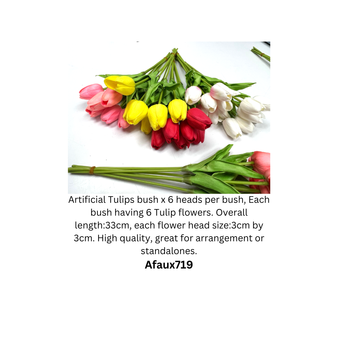 Flower Artificial Tulip x6 bulbs per bush, home decor, weddings, events