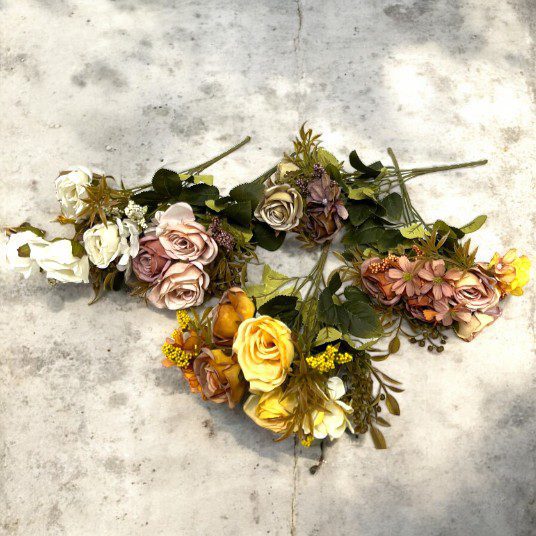 Artificial Flowers, Rose Daisy Berrys Bush, home decor, arrangements, events, garden Afaux741