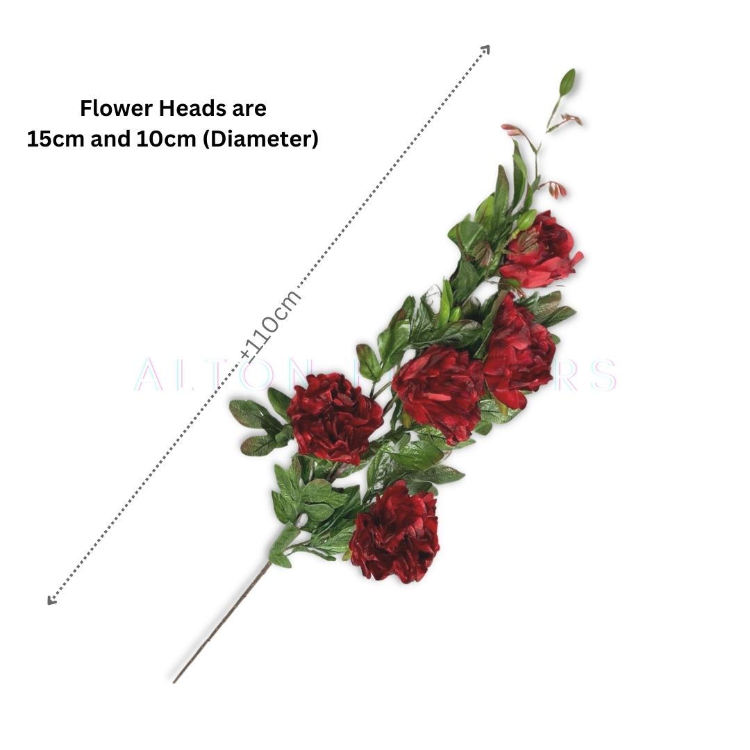 Artificial Peony Stalk 5 Heads Mu dan Hua Afaux755
